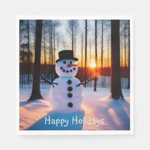 Snowman Prettige feestdagen Servet