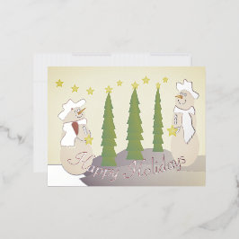 Snowman Prettige feestdagen Silver Foil Holiday