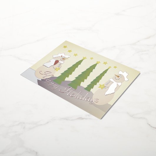 Snowman Prettige feestdagen Silver Foil Holiday (Gedraaid)