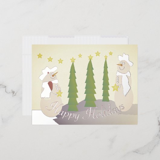 Snowman Prettige feestdagen Silver Foil Holiday (Envelop)