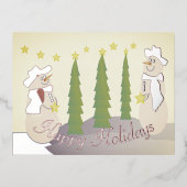 Snowman Prettige feestdagen Silver Foil Holiday (Voorkant)