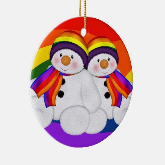 Snowman Pride Keramisch Ornament (Rechts)