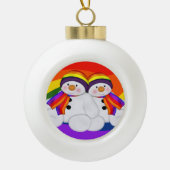 Snowman Pride Keramische Bal Ornament (Voorkant)