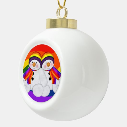 Snowman Pride Keramische Bal Ornament (Rechts)