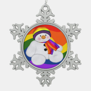 Snowman Pride Tin Sneeuwvlok Ornament