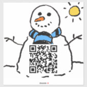 Snowman QR Code Sticker (Vel)