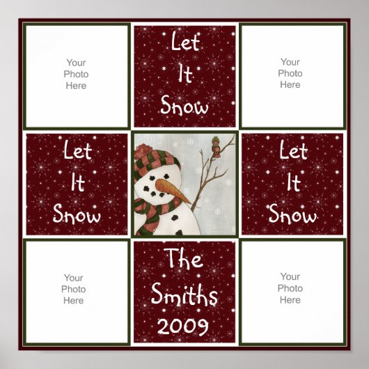 Snowman Quilt Scrapbook Page Poster (Voorkant)