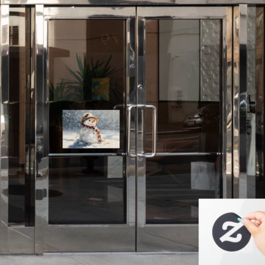 Snowman Raamsticker (Kantoordeur)