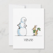 Snowman Rabbit Mystery Funny Xmas Greeting Feestdagenkaart (Voorkant)