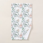 Snowman Rabbit Tree Snow House Kerstmis Bad Handdoek (Handdoek)