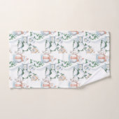 Snowman Rabbit Tree Snow House Kerstmis Bad Handdoek (Handdoek)