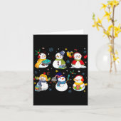 Snowman Reading Books Teacher Christmas Librarian  Kaart (Gele Bloem)