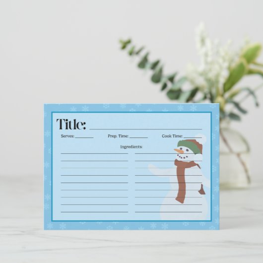 Snowman Recept Kaart (Staand voorkant)