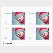 Snowman Rechthoekige Sticker (Vel)