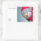 Snowman Rechthoekige Sticker (Tas)