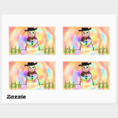 Snowman Rechthoekige Sticker (Vel)