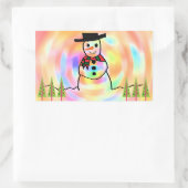 Snowman Rechthoekige Sticker (Tas)