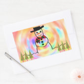 Snowman Rechthoekige Sticker (Envelop)