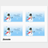 Snowman Rechthoekige Sticker (Vel)