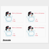 Snowman Rechthoekige Sticker (Vel)