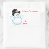 Snowman Rechthoekige Sticker (Tas)