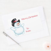 Snowman Rechthoekige Sticker (Envelop)
