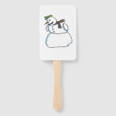 Snowman rectangle hand fans handwaaier (Achterkant)
