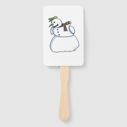 Snowman rectangle hand fans handwaaier (Voorkant)