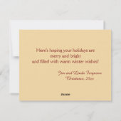 Snowman Red Bird Sleigh Ridt kerstFeestdagen Feestdagenkaart (Achterkant)