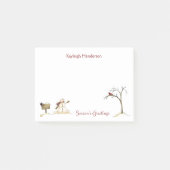 Snowman Red Bird Winter Monogram Post-it® Notes (Voorkant)