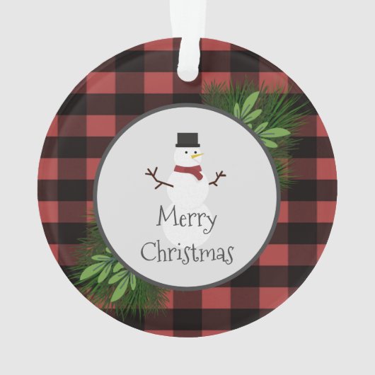 Snowman Red Buffalo Ornament (achterkant)