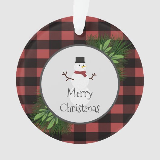 Snowman Red Buffalo Ornament (voorkant)