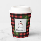Snowman Red Buffalo Play Paper Cup Papieren Bekers (Achterkant)