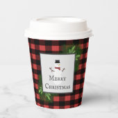 Snowman Red Buffalo Play Paper Cup Papieren Bekers (Voorkant)