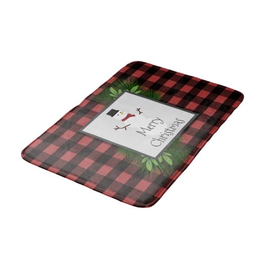 Snowman Red Buffalo Pset Bath Mat (Gekanteld)