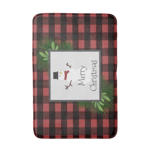 Snowman Red Buffalo Pset Bath Mat (Voorkant Verticaal)