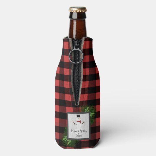 Snowman Red Buffalo Pset Bottle Koelaar Flesjeskoeler (Fles Achterkant)