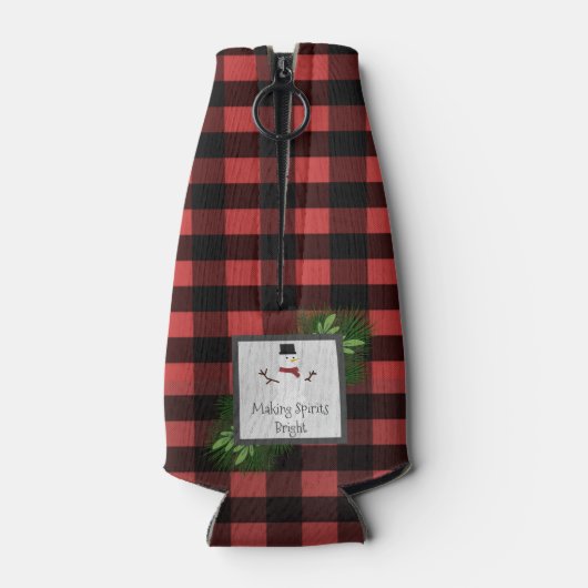Snowman Red Buffalo Pset Bottle Koelaar Flesjeskoeler (Achterkant)
