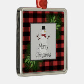 Snowman Red Buffalo Pset Ceramic Ornament (Rechts)