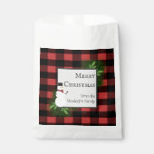 Snowman Red Buffalo Pset Favor Bag Bedankzakje (Voorkant)