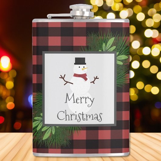 Snowman Red Buffalo Pset Flask Heupfles
