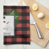 Snowman Red Buffalo Pset Kitchen Towel Theedoek (Quarter Fold)