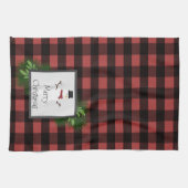 Snowman Red Buffalo Pset Kitchen Towel Theedoek (Horizontaal)