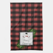 Snowman Red Buffalo Pset Kitchen Towel Theedoek (Verticaal)