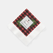 Snowman Red Buffalo Pset Paper Napkin Servet (Hoek)
