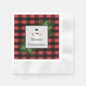 Snowman Red Buffalo Pset Paper Napkin Servet (Voorkant)