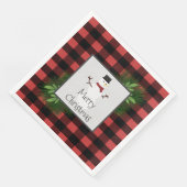 Snowman Red Buffalo Pset Paper Napkin Servet (Hoek)
