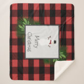 Snowman Red Buffalo Pset Sherpa Blanket Sherpa Deken (Voorkant)
