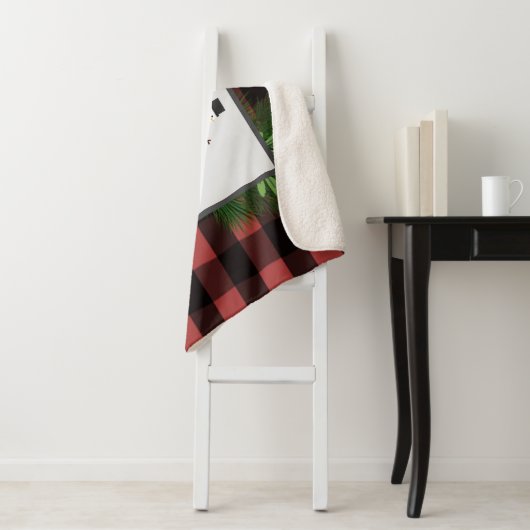 Snowman Red Buffalo Pset Sherpa Blanket Sherpa Deken (In situ)