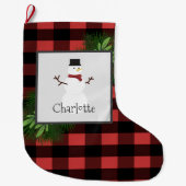 Snowman Red Buffalo Pset Stocking Grote Kerstsok (Voorkant)